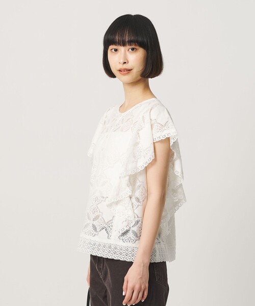 BEAUTY&YOUTH UNITED ARROWS（ビューティーアンドユースユナイテッドアローズ）の「【WEB限定 Wardrobe DAILY MINIMAL】レース 2WAYブラウス ウォッシャブル（シャツ/ブラウス・レディース・オフホワイト/ネイビー/ブラック・FREE）」の20枚目の写真