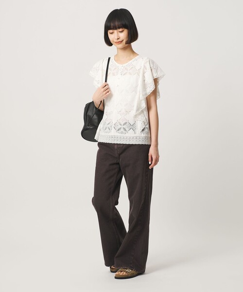 BEAUTY&YOUTH UNITED ARROWS（ビューティーアンドユースユナイテッドアローズ）の「【WEB限定 Wardrobe DAILY MINIMAL】レース 2WAYブラウス ウォッシャブル（シャツ/ブラウス・レディース・オフホワイト/ネイビー/ブラック・FREE）」の22枚目の写真
