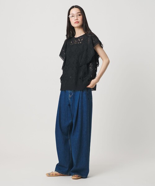 BEAUTY&YOUTH UNITED ARROWS（ビューティーアンドユースユナイテッドアローズ）の「【WEB限定 Wardrobe DAILY MINIMAL】レース 2WAYブラウス ウォッシャブル（シャツ/ブラウス・レディース・オフホワイト/ネイビー/ブラック・FREE）」の8枚目の写真