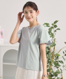 【冷感/遮熱】バックフリルTシャツ