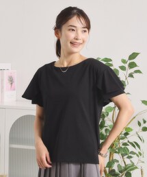 【冷感/遮熱】バックフリルTシャツ