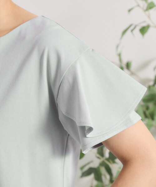 ITS'DEMO(イッツデモ)の「【冷感/遮熱】バックフリルTシャツ(Tシャツ/カットソー・レディース・ブラック/サックスブルー/オフホワイト・00)」の4枚目の写真