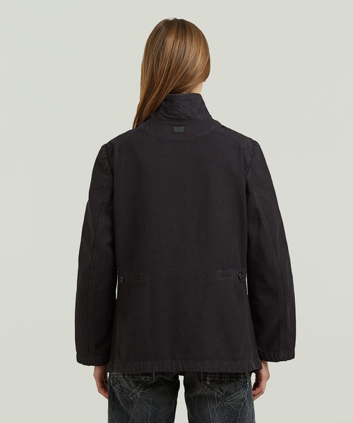 G-STAR（ジースター）の「Relaxed Utility Blazer/ガーメントウォッシュユーティリティーブレザー（テーラードジャケット・レディース・ダークブラック・SMALL/MEDIUM）」の2枚目の写真