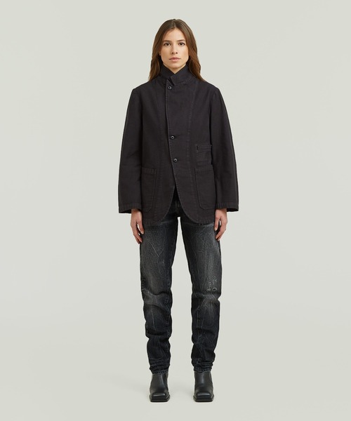 G-STAR（ジースター）の「Relaxed Utility Blazer/ガーメントウォッシュユーティリティーブレザー（テーラードジャケット・レディース・ダークブラック・SMALL/MEDIUM）」の5枚目の写真