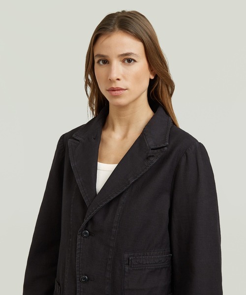 G-STAR（ジースター）の「Relaxed Utility Blazer/ガーメントウォッシュユーティリティーブレザー（テーラードジャケット・レディース・ダークブラック・SMALL/MEDIUM）」の7枚目の写真