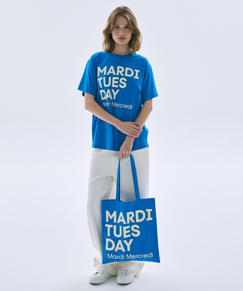 Mardi Mercredi(マルディメクルディ)の「TSHIRT DU MARDI / Tシャツ ドゥ マルディ(Tシャツ/カットソー・レディース・オレンジ/ブラウン/ブルー/クリーム/パープル/アイボリー系1/オリーブ/アイボリー系2・FREE)」の20枚目の写真
