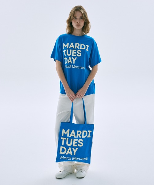 Mardi Mercredi(マルディメクルディ)の「TSHIRT DU MARDI / Tシャツ ドゥ マルディ(Tシャツ/カットソー・レディース・オレンジ/ブラウン/ブルー/クリーム/パープル/アイボリー系1/オリーブ/アイボリー系2・FREE)」の19枚目の写真