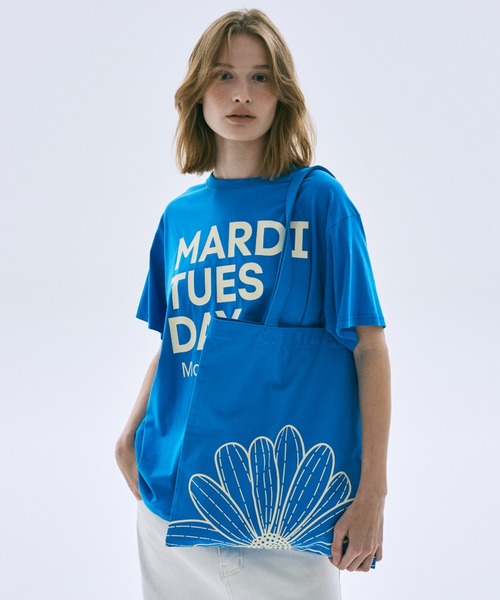 Mardi Mercredi(マルディメクルディ)の「TSHIRT DU MARDI / Tシャツ ドゥ マルディ(Tシャツ/カットソー・レディース・オレンジ/ブラウン/ブルー/クリーム/パープル/アイボリー系1/オリーブ/アイボリー系2・FREE)」の17枚目の写真