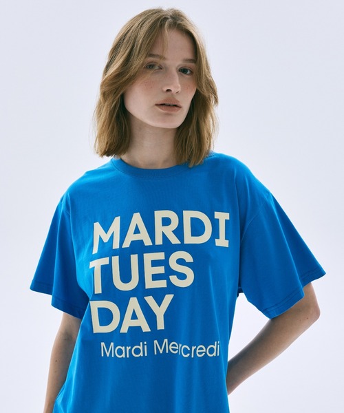 Mardi Mercredi(マルディメクルディ)の「TSHIRT DU MARDI / Tシャツ ドゥ マルディ(Tシャツ/カットソー・レディース・オレンジ/ブラウン/ブルー/クリーム/パープル/アイボリー系1/オリーブ/アイボリー系2・FREE)」の18枚目の写真