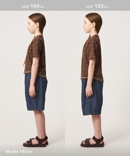 green label relaxing（グリーンレーベルリラクシング）の「デニム バルーン ハーフ パンツ / キッズ 100cm-160cm（デニムパンツ・キッズ・ネイビー/コバルトブルー・110cm/120cm/140cm/100cm/130cm/160cm/150cm）」の18枚目の写真