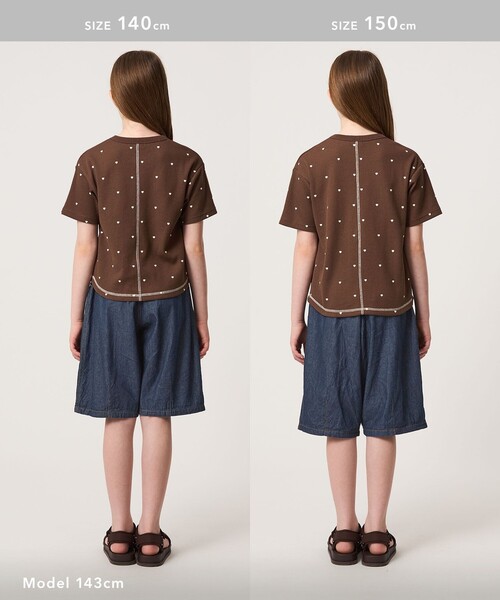 green label relaxing（グリーンレーベルリラクシング）の「デニム バルーン ハーフ パンツ / キッズ 100cm-160cm（デニムパンツ・キッズ・ネイビー/コバルトブルー・110cm/120cm/140cm/100cm/130cm/160cm/150cm）」の19枚目の写真