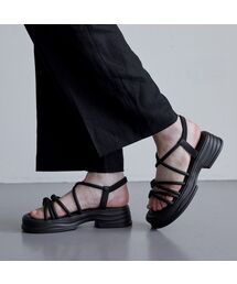 デューンドゥブル x ソフトリーサンダル ストラップサンダル 5.5cm -WS9042 (2カラー)