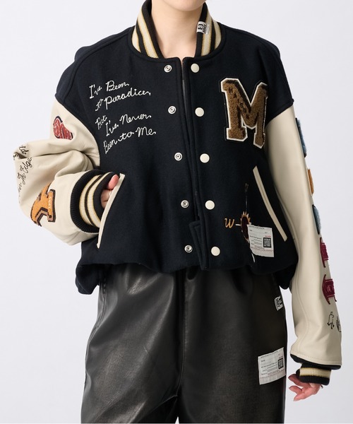 Maison MIHARA YASUHIRO（メゾンミハラヤスヒロ）の「【MIHARAYASUHIRO/ミハラヤスヒロ】ROLL-UP HEM STADIUM JUMPER/ロールアップヘムスタジアムジャンパー（ブルゾン・レディース・ブラック・36）」の3枚目の写真
