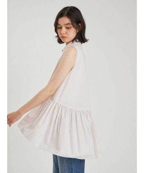 Mila Owen(ミラオーウェン)の「ノースリーブシャツ衿ギャザーチュニック(その他トップス・レディース・ダークブラウン/ベージュ/ブルー・F)」の20枚目の写真