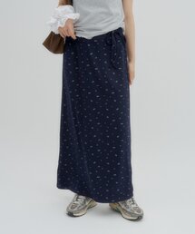 【umm.】小花柄リブナロースカート