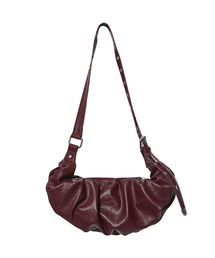 FLAREUP | Draped Leather Bag (FL-745_Burgundy)(ショルダーバッグ)