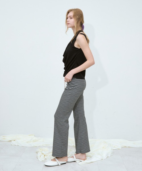 Rohwel(ローウェル)の「Relax Border Pants / リラックスボーダーパンツ(その他パンツ・レディース・ネイビー/ブラック・FREE)」の16枚目の写真