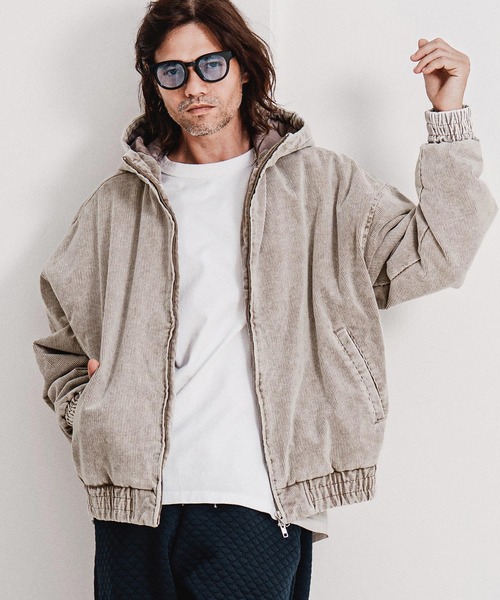 mj11707-Faded Corduroy Zip Up Hoodie コーデュロイジップアップ
