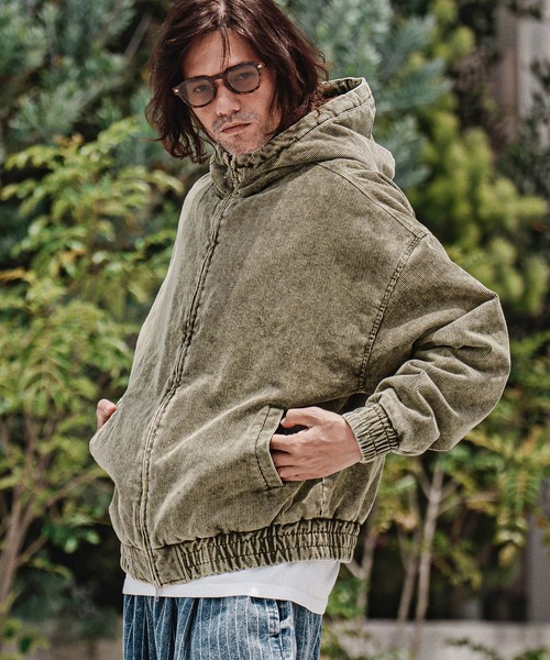 CAMBIO(カンビオ)の「mj11707-Faded Corduroy Zip Up Hoodie コーデュロイジップアップフーディー(A70526cmb)(その他アウター・メンズ・ブラック/ブラウン/オリーブ/ベージュ・S/M/L)」の4枚目の写真