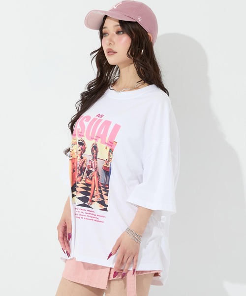 ANAP(アナップ)の「フォトプリントビッグT(Tシャツ/カットソー・レディース・ホワイト/ブラウン/ダークグレー・F)」の10枚目の写真