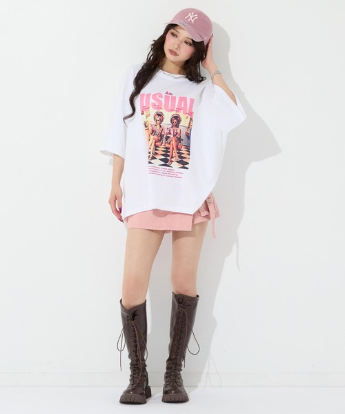 ANAP(アナップ)の「フォトプリントビッグT(Tシャツ/カットソー・レディース・ホワイト/ブラウン/ダークグレー・F)」の11枚目の写真