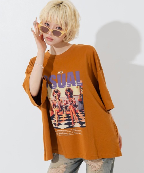 ANAP(アナップ)の「フォトプリントビッグT(Tシャツ/カットソー・レディース・ホワイト/ブラウン/ダークグレー・F)」の22枚目の写真