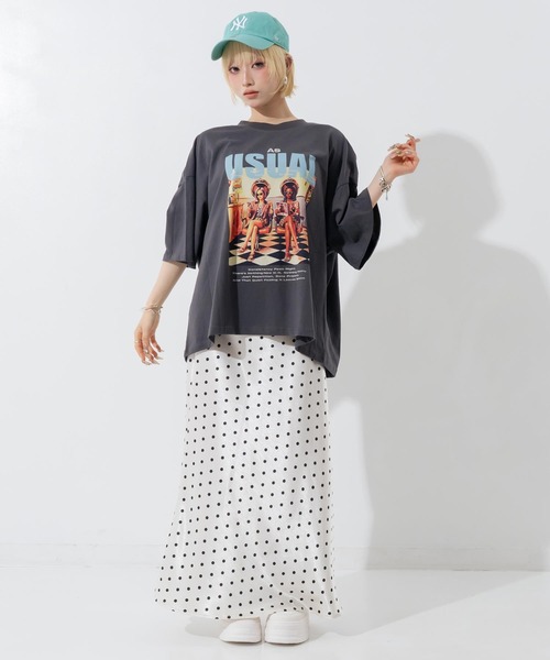 ANAP(アナップ)の「フォトプリントビッグT(Tシャツ/カットソー・レディース・ホワイト/ブラウン/ダークグレー・F)」の18枚目の写真