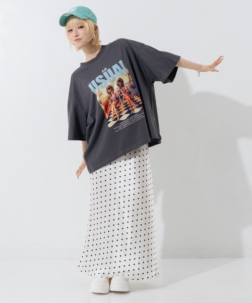 ANAP(アナップ)の「フォトプリントビッグT(Tシャツ/カットソー・レディース・ホワイト/ブラウン/ダークグレー・F)」の19枚目の写真