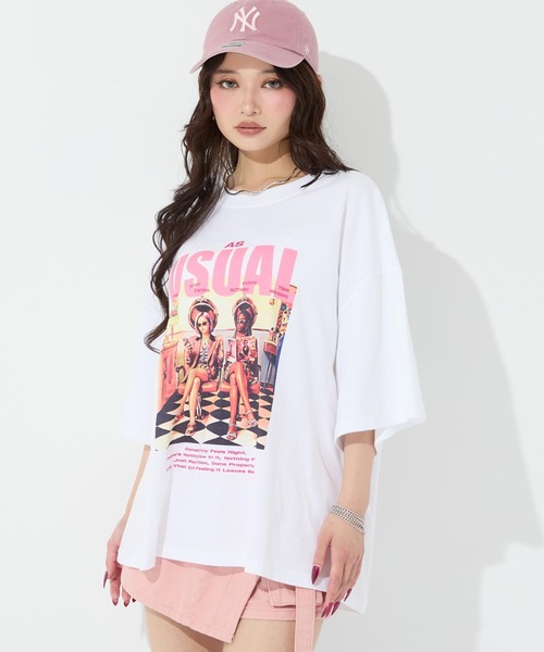 ANAP(アナップ)の「フォトプリントビッグT(Tシャツ/カットソー・レディース・ホワイト/ブラウン/ダークグレー・F)」の8枚目の写真