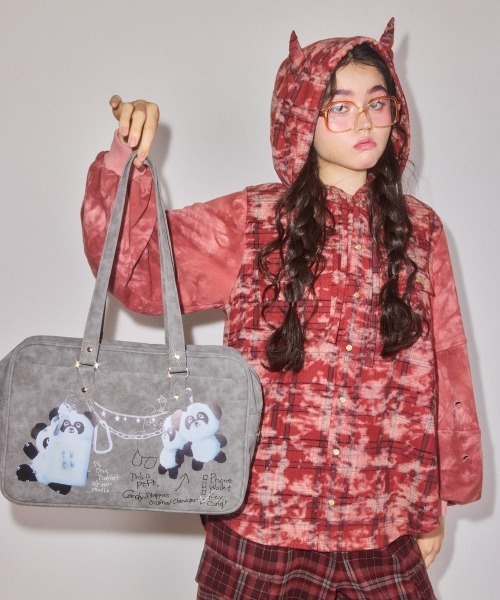 Candy Stripper(キャンディストリッパー)の「DEVIL HORN HOODED シャツ(シャツ/ブラウス・レディース・ブラウン/ブラック/レッド・FREE)」の5枚目の写真