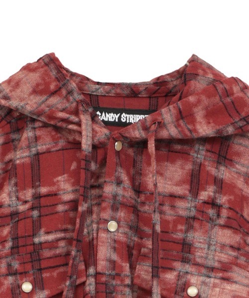 Candy Stripper(キャンディストリッパー)の「DEVIL HORN HOODED シャツ(シャツ/ブラウス・レディース・ブラウン/ブラック/レッド・FREE)」の22枚目の写真