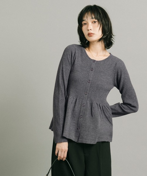coca(coca)(コカ)の「リッチニットリブ長袖ペプラムカーディガン(カーディガン/ボレロ・レディース・チャコール/ブラウン・L/M/S)」の19枚目の写真
