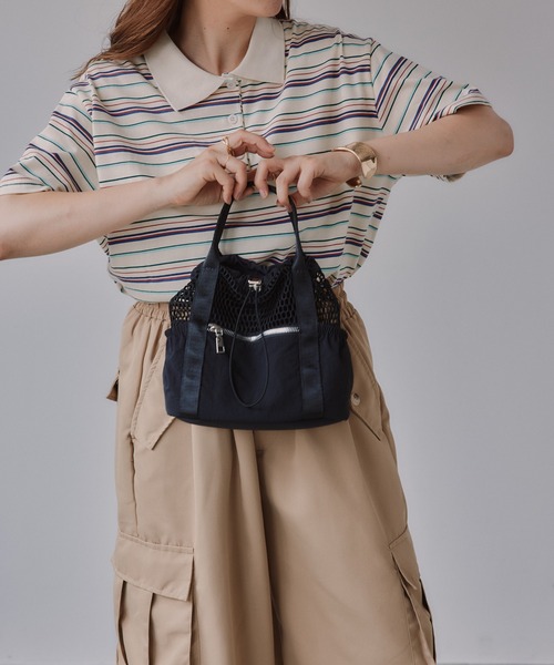 210nouve(トゥージュヌーブ)の「2WAY メッシュ ナイロン バッグ(ハンドバッグ・レディース・ブラック/グレー/ベージュ・FREE)」の8枚目の写真