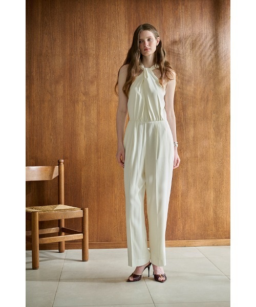 Estella.K(エステラケー)の「Elisandra Jumpsuit ツイストネックジャンプスーツ(サロペット/オーバーオール・レディース・ブラック/オフホワイト・FREE)」の10枚目の写真