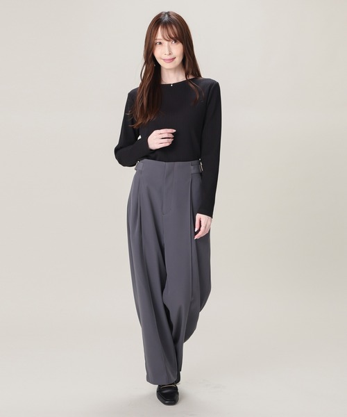 GLACIER lusso(グラシアルッソ)の「ボートネックトップス(Tシャツ/カットソー・レディース・ワインレッド/アイボリー/グリーン/ブラック/マスタード・L/M/LL)」の10枚目の写真