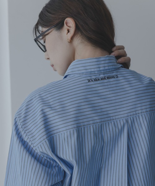 URBAN RESEARCH Sonny Label(アーバンリサーチサニーレーベル)の「エンブロイダリーアソートストライプシャツ(シャツ/ブラウス・レディース・その他1/その他2/ブルー・FREE)」の14枚目の写真