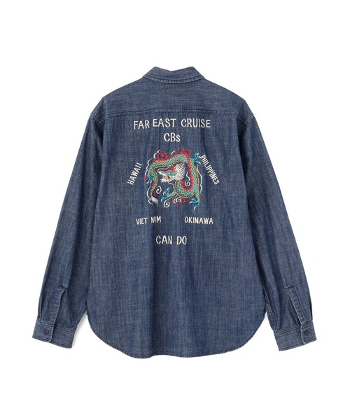 AVIREX(アヴィレックス)の「《NAVAL COLLECTION》CHAMBRAY NAVY TOUR LONG SLEEVE SHIRT / シャンブレー ツアー 長袖シャツ / AVIREX /アヴィレックス(シャツ/ブラウス・メンズ・インディゴブルー/ライトインディゴブルー・X-LARGE/LARGE/MEDIUM/XX-LARGE)」の3枚目の写真