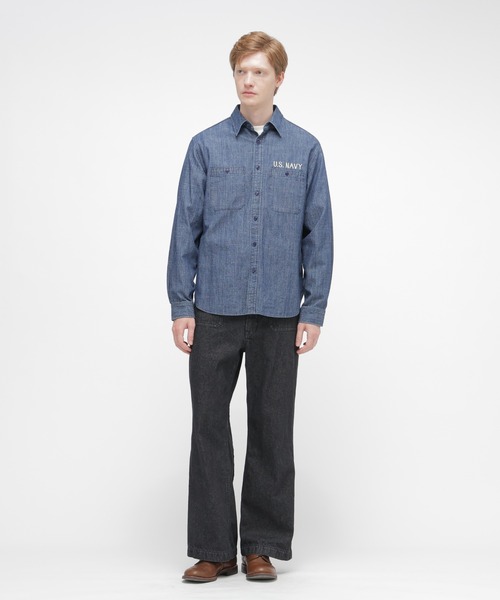 AVIREX(アヴィレックス)の「《NAVAL COLLECTION》CHAMBRAY NAVY TOUR LONG SLEEVE SHIRT / シャンブレー ツアー 長袖シャツ / AVIREX /アヴィレックス(シャツ/ブラウス・メンズ・インディゴブルー/ライトインディゴブルー・X-LARGE/LARGE/MEDIUM/XX-LARGE)」の21枚目の写真