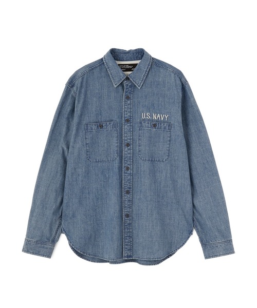 AVIREX(アヴィレックス)の「《NAVAL COLLECTION》CHAMBRAY NAVY TOUR LONG SLEEVE SHIRT / シャンブレー ツアー 長袖シャツ / AVIREX /アヴィレックス(シャツ/ブラウス・メンズ・インディゴブルー/ライトインディゴブルー・X-LARGE/LARGE/MEDIUM/XX-LARGE)」の17枚目の写真