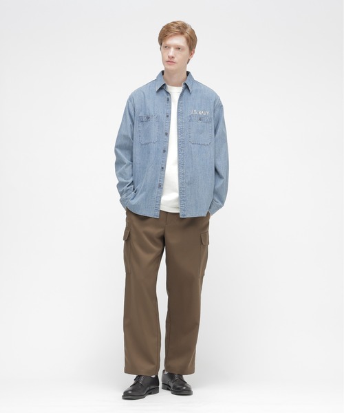 AVIREX(アヴィレックス)の「《NAVAL COLLECTION》CHAMBRAY NAVY TOUR LONG SLEEVE SHIRT / シャンブレー ツアー 長袖シャツ / AVIREX /アヴィレックス(シャツ/ブラウス・メンズ・インディゴブルー/ライトインディゴブルー・X-LARGE/LARGE/MEDIUM/XX-LARGE)」の10枚目の写真
