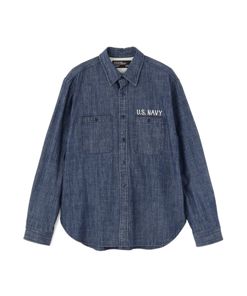 AVIREX(アヴィレックス)の「《NAVAL COLLECTION》CHAMBRAY NAVY TOUR LONG SLEEVE SHIRT / シャンブレー ツアー 長袖シャツ / AVIREX /アヴィレックス(シャツ/ブラウス・メンズ・インディゴブルー/ライトインディゴブルー・X-LARGE/LARGE/MEDIUM/XX-LARGE)」の11枚目の写真
