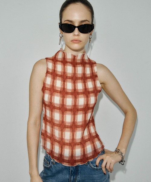 JOSE MOON(ジョゼムーン)の「SHEER PLEATED BLOUSE(シャツ/ブラウス・レディース・ボルドー/ブラウン/レッド・FREE)」の3枚目の写真