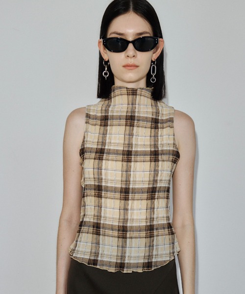 JOSE MOON(ジョゼムーン)の「SHEER PLEATED BLOUSE(シャツ/ブラウス・レディース・ボルドー/ブラウン/レッド・FREE)」の21枚目の写真