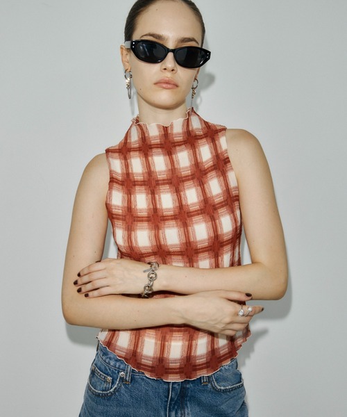 JOSE MOON(ジョゼムーン)の「SHEER PLEATED BLOUSE(シャツ/ブラウス・レディース・ボルドー/ブラウン/レッド・FREE)」の5枚目の写真