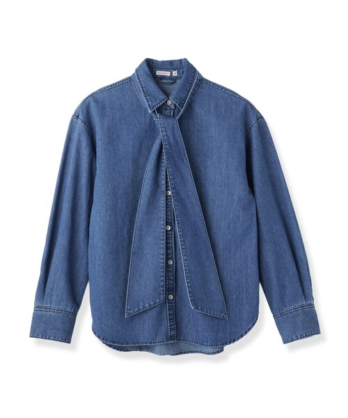 DRESSTERIOR(ドレステリア)の「【取り外し可能】2WAY ボウタイデニムシャツ(シャツ/ブラウス・レディース・ブルー系その他/ブルー・38/36)」の3枚目の写真
