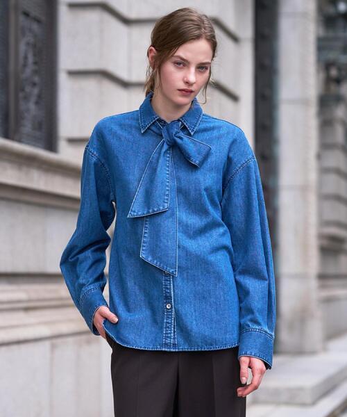 DRESSTERIOR(ドレステリア)の「【取り外し可能】2WAY ボウタイデニムシャツ(シャツ/ブラウス・レディース・ブルー系その他/ブルー・38/36)」の15枚目の写真