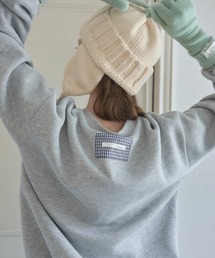 フラワーボタンヘンリーネックスウェット/Floral Button Henley Sweatshirt