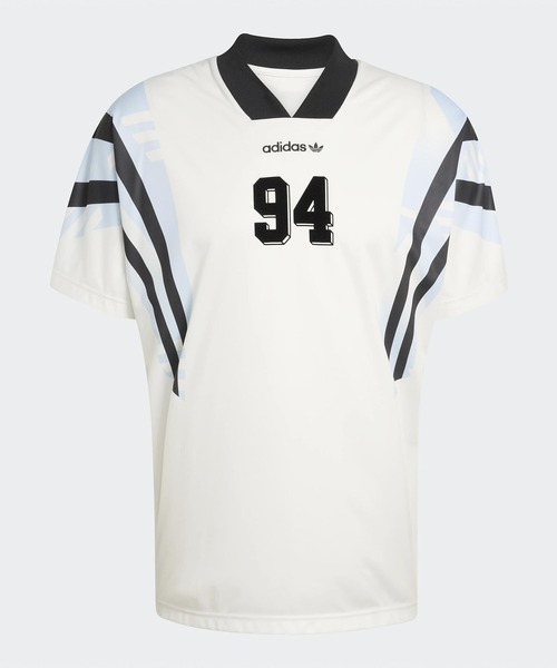 Chick(チック)の「adidas/アディダス サンティアゴ AOP インフィル ジャージ ゲームシャツ ユニフォーム風 サッカーTシャツ スポーティー 2026年 夏 夏服(Tシャツ/カットソー・メンズ・ホワイト・M)」の1枚目の写真