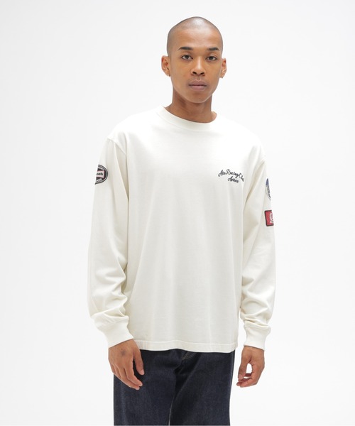 AVIREX（アヴィレックス）の「《A.A.R.C》FADED EMB. L/S T-SHIRT / フェード 長袖Tシャツ / AVIREX / アヴィレックス（Tシャツ/カットソー・メンズ・オフホワイト/チャコール・XX-LARGE/X-LARGE/MEDIUM/LARGE）」の13枚目の写真