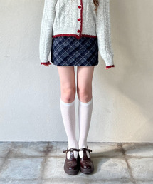 チェック台形スカート